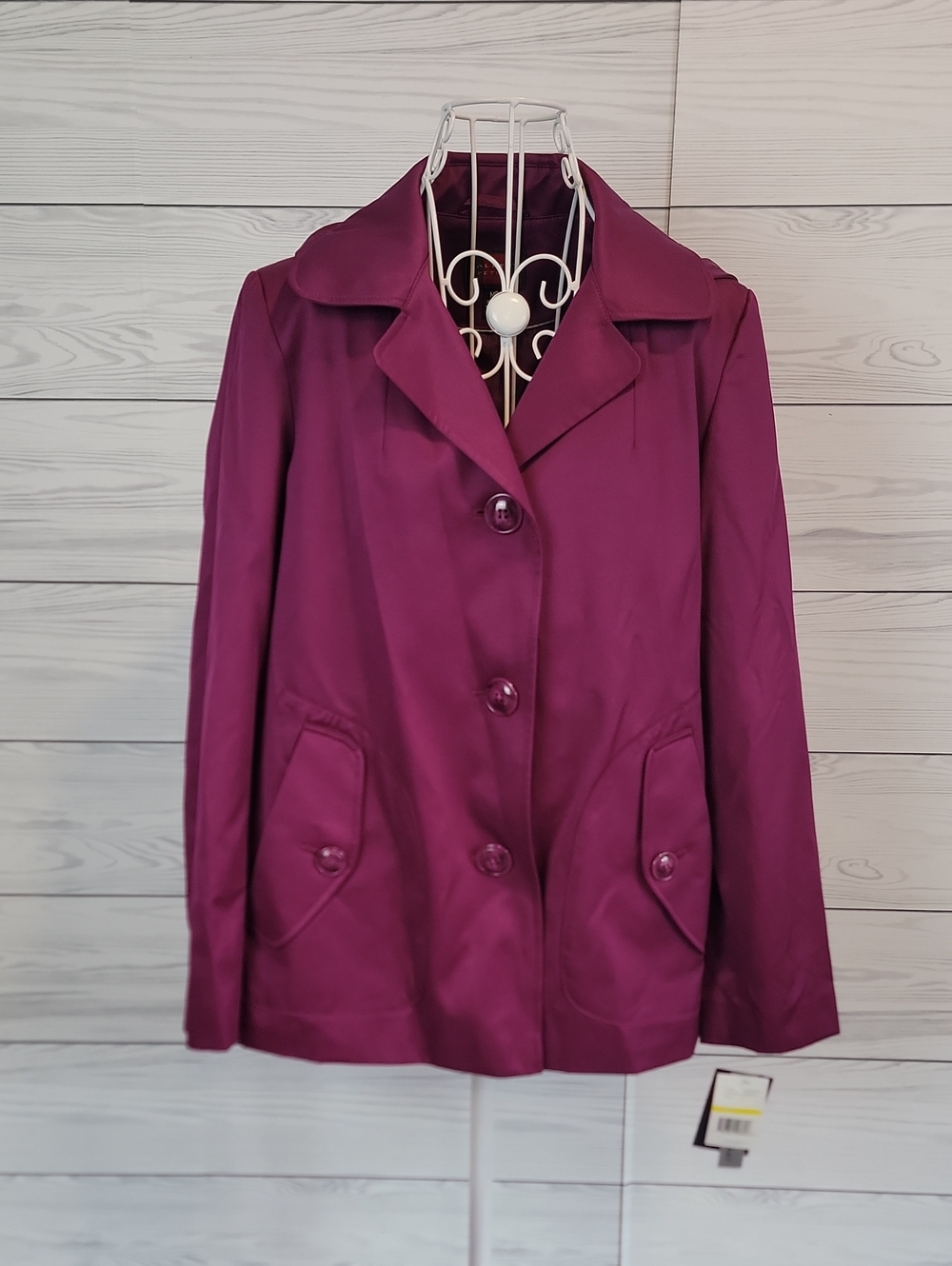 Gallery Magenta Short Overcoat Womens Size MP - NWT